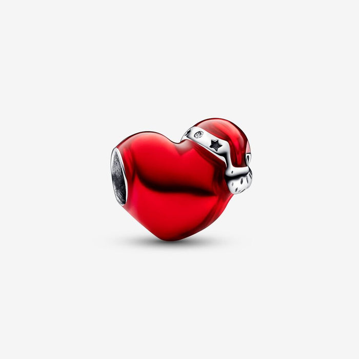 Pandora Metallic Red Christmas Heart Charm
