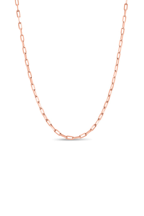 20" Rose Gold Paperclip Chain Necklace
