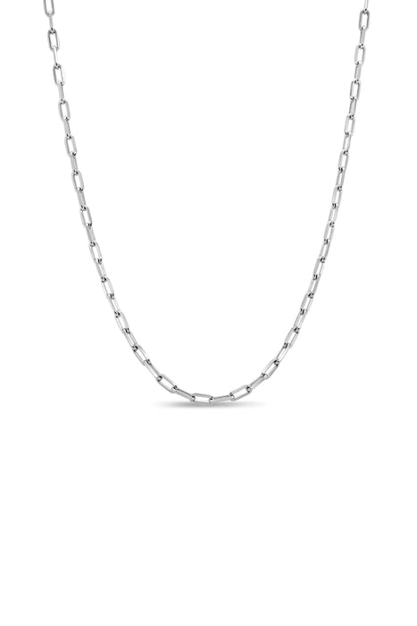 White Gold Paperclip Necklace