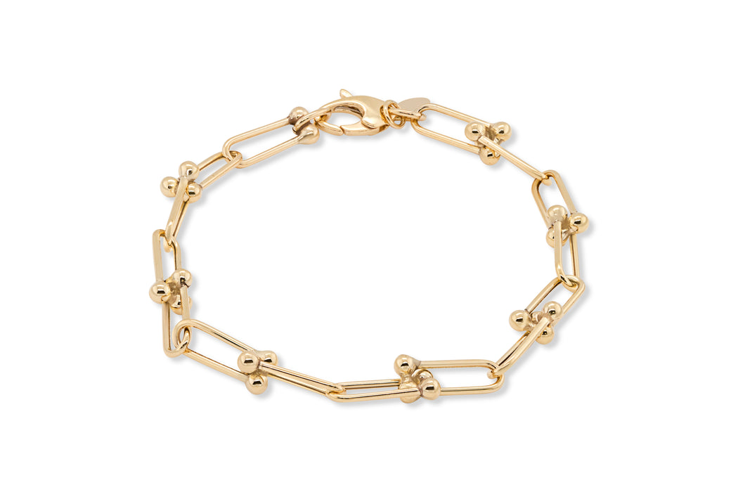 Yellow Gold Knotted Paperclip Bracelet