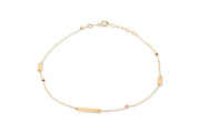 Yellow Gold Bar Link Anklet