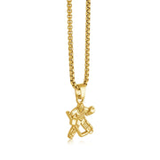 Italgem Stainless Steel Gold Hockey Goalie Necklace