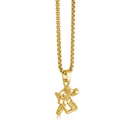 Italgem Stainless Steel Gold Hockey Goalie Necklace