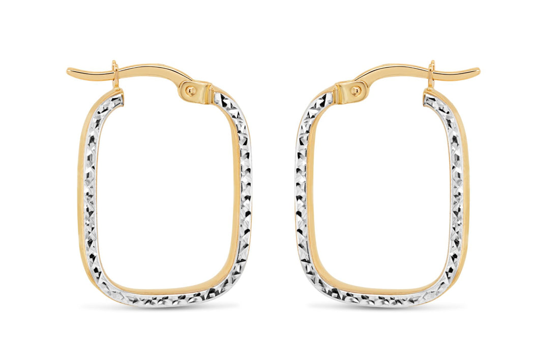 10kt Yellow Gold Square Hoop Earrings
