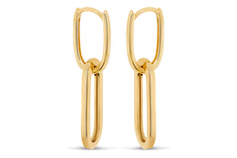 10kt Yellow Gold Paperclip Earrings With Floating Removable Link