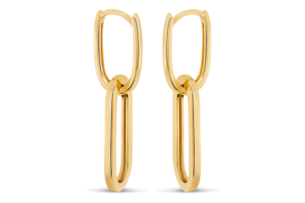 10kt Yellow Gold Paperclip Earrings