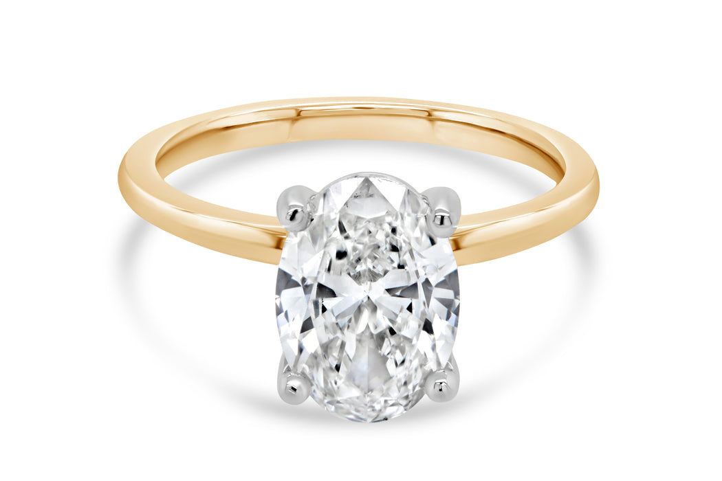 2.05CT Lab Grown Oval Solitaire Engagement Ring