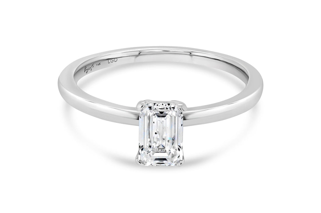 0.72CT Lab Grown Emerald Cut Solitaire Engagement Ring