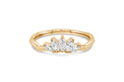 0.40CTW Lab Grown Marquise Wedding Band: Yellow Gold
