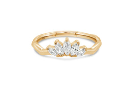 0.40CTW Lab Grown Marquise Wedding Band: Yellow Gold