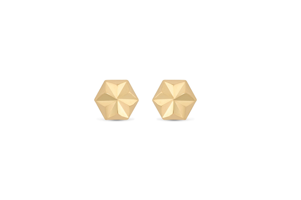 Yellow Gold Star Children's Earrings