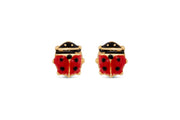 Yellow Gold Ladybug Children's Earrings