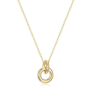 Elle Simpatico Interlocking Circle Necklace: Gold Plated Sterling Silver