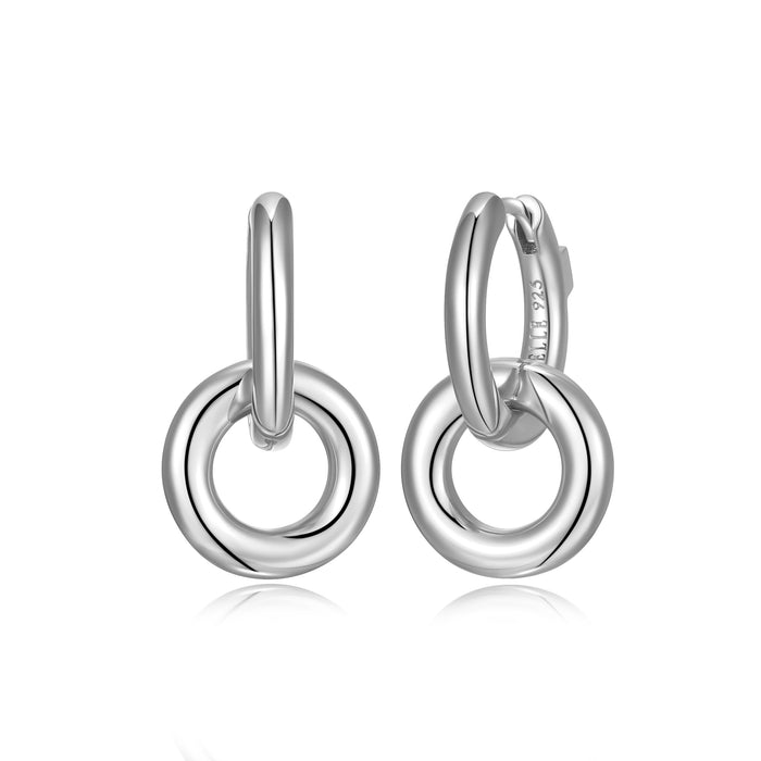 Elle Simpatico Interlocking Circle Hoop Earrings: Silver