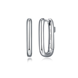 Elle Sterling Silver Rectangle Hoop Earrings