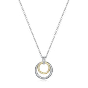 Elle Simpatico Two Tone Sterling Silver Circle Necklace