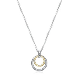 Elle Simpatico Two Tone Sterling Silver Circle Necklace