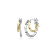 Elle Two-Tone Sterling Silver Circle Hoop Earrings