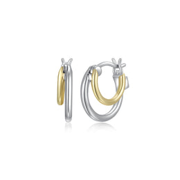 Elle Two-Tone Sterling Silver Circle Hoop Earrings