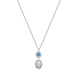 Elle Sterling Silver Blue Topaz Necklace