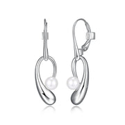 Elle Sterling Silver Pearl Earrings