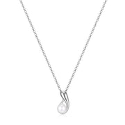 Elle Sterling Silver Pearl Drop Necklace