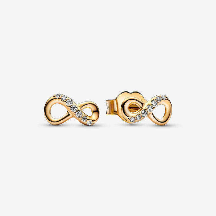 FINAL SALE - Pandora Infinity Yellow Gold Stud Earrings