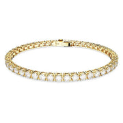 Swarovski Matrix Tennis Bracelet: Yellow Gold Tone