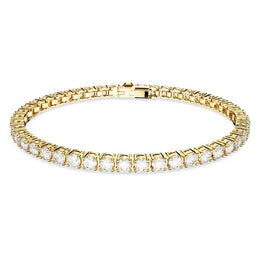 Swarovski Matrix Tennis Bracelet: Yellow Gold Tone