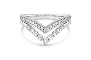 0.50CTW Diamond V Ring: White Gold