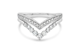 0.50CTW Diamond V Ring: White Gold