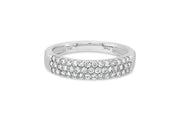 0.50CTW Triple Row Diamond Band in White Gold