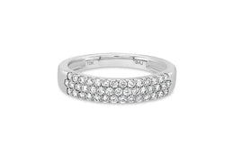 0.50CTW Triple Row Diamond Band in White Gold