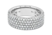 1.00CTW Five Row Diamond Ring: White Gold