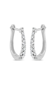 0.50CTW White Gold Diamond Halo Earrings