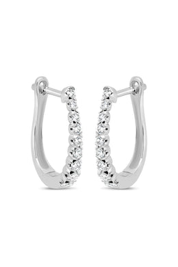 0.50CTW White Gold Diamond Halo Earrings