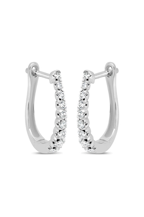 0.50CTW White Gold Diamond Halo Earrings