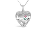 Casablanca Sterling Silver I Love You Heart Locket Necklace