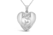 Casablanca Butterfly Heart Locket Sterling Silver Necklace