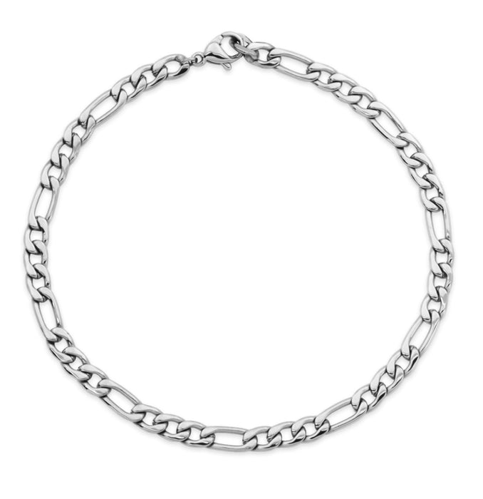 Steelx Stainless Steel 4.5MM Men's Figaro Chain Bracelet