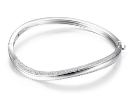 Elle Ocean Twist Sterling Silver Bangle Bracelet