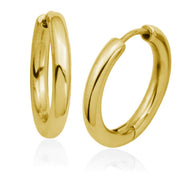 Steelx Stainless Steel Huggie Yellow Gold Plated Earrings
