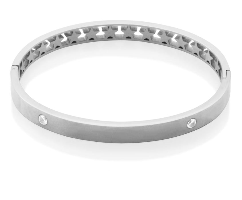 Steelx Stainless Steel CZ Bangle Bracelet