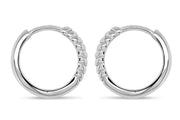 White Gold Rope Hoop Earrings