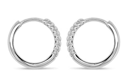 White Gold Rope Hoop Earrings