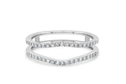.25CT Double Band Diamond Ring Jacket in White Gold