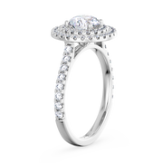 Floating Double Halo Diamond Engagement Ring