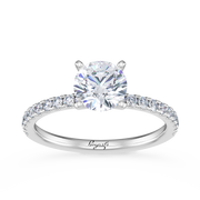Petite Micropavé Diamond Engagement Ring