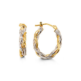 21mm Two Tone Twisted Hoops