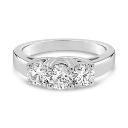 1.00CT Bogart's Royal Trinity Ring: White Gold